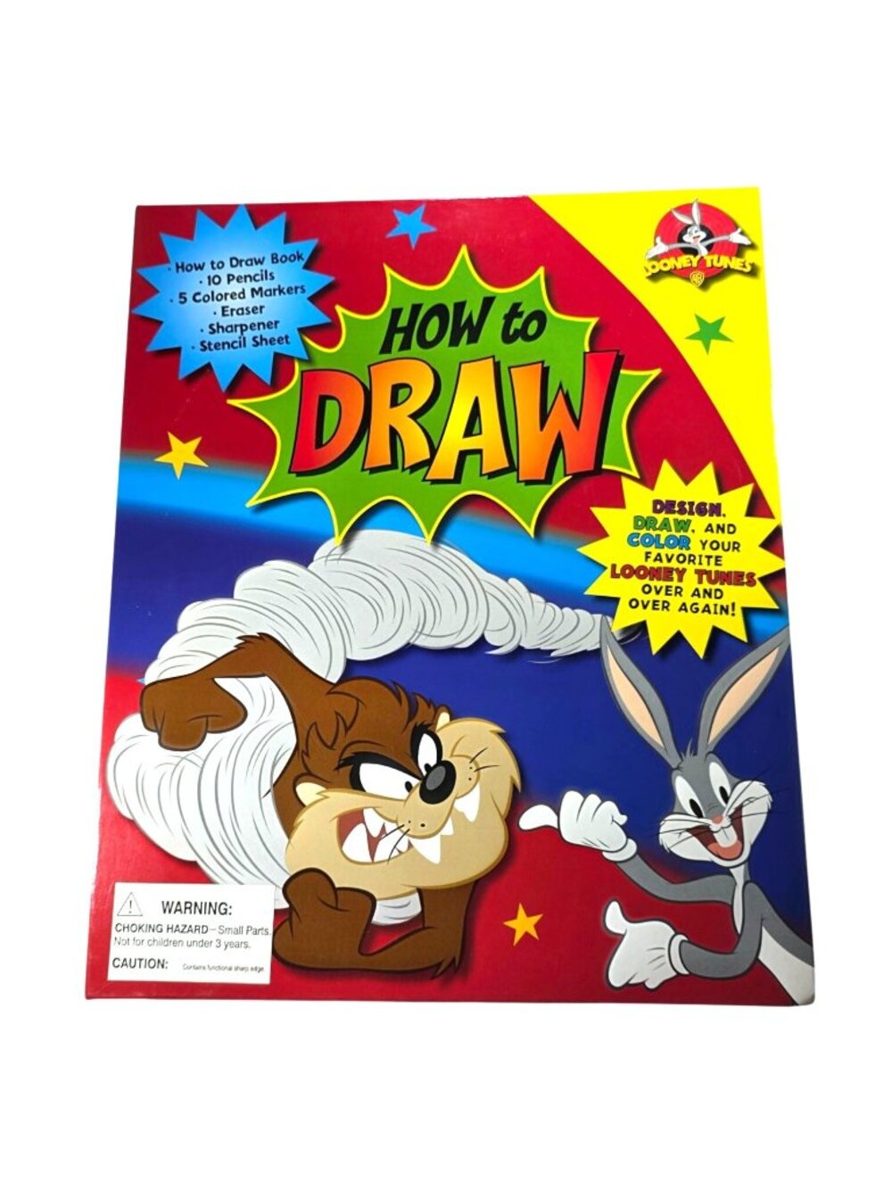 Looney Tunes How To Draw Kit Book Pencils Markers Stencil Sheet Never Used